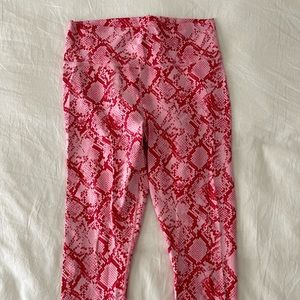 Fabletics Power Hold Leggings in Pink Snakeskin
